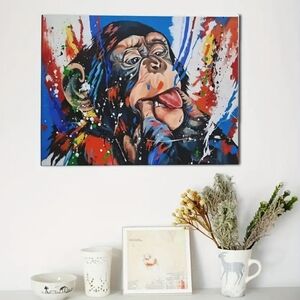 Chimpanzee canvas framed